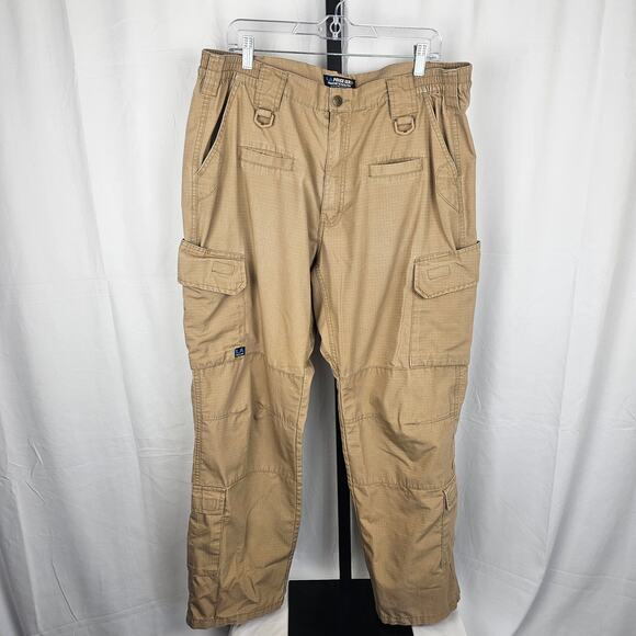 LA Police Gear Operator Tactical Pants 40x32 Khaki Cargo Ripstop Combat Work - Picture 1 of 9